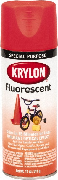 Krylon Spray Paint: Red, Flat, 15 oz Net Fill, Rust-Preventive Acrylic Alkyd Enamel - K00699008