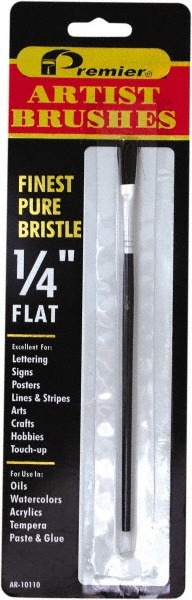 Premier Paint Roller Artist Brush: 1/4" Industry Size, 1/4" Wide, Bristle - AR10110