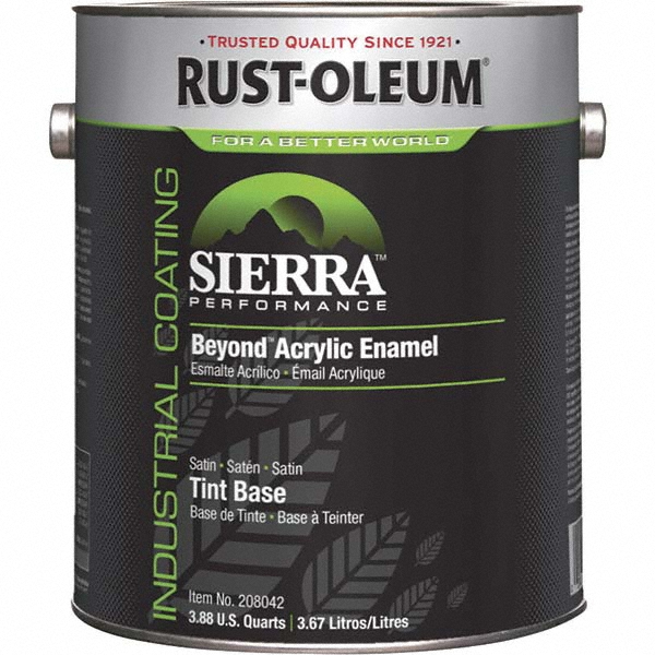 Rust-Oleum Industrial Enamel Paint: 5 gal, Satin Finish, Tint Base - 208043