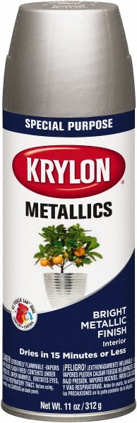 Krylon Spray Paint: Gray, Flat, 15 oz Net Fill, Rust-Preventive Acrylic Alkyd Enamel - K00859008