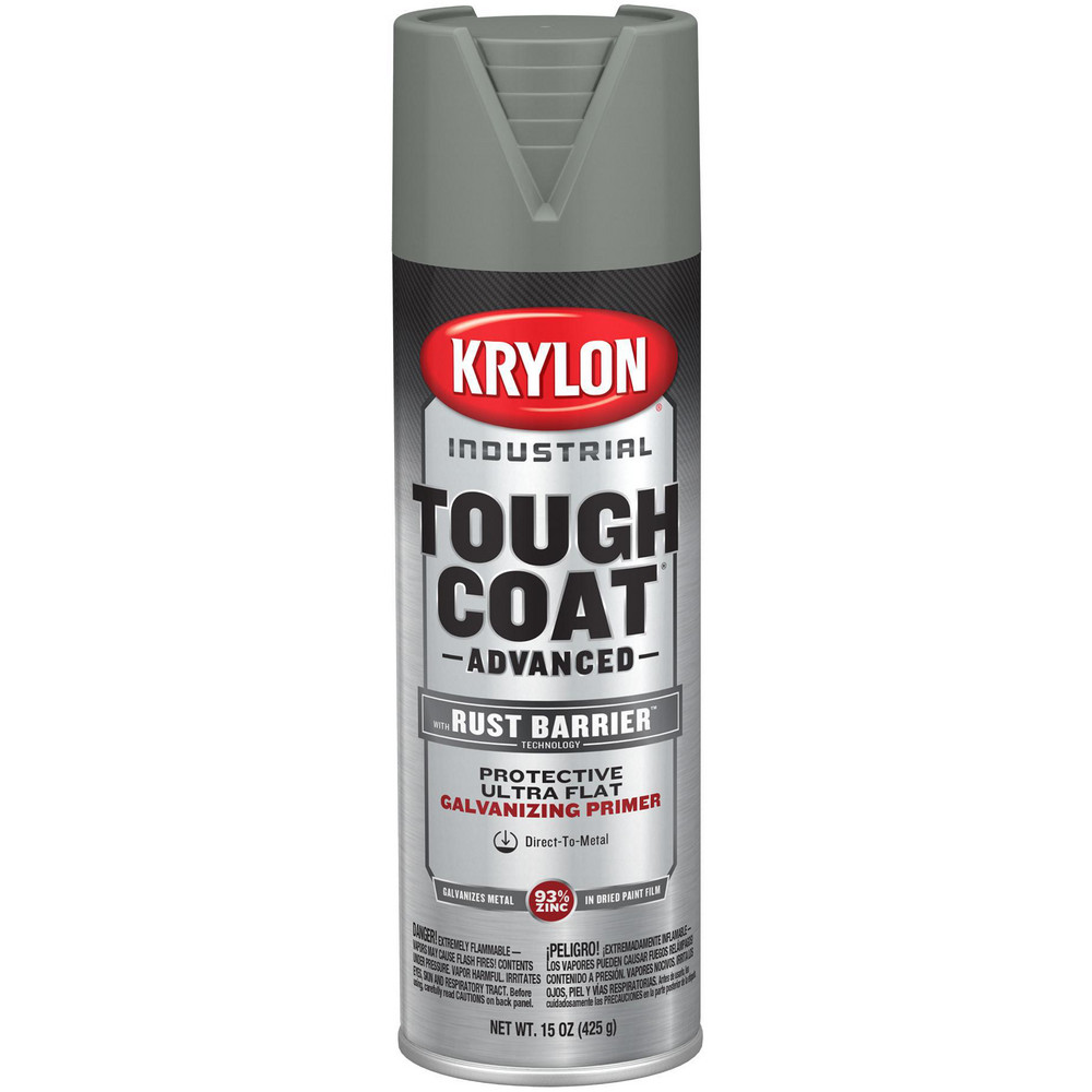 Krylon Spray Paint: Gray, Flat, 15 oz Net Fill, Rust-Preventive Acrylic Alkyd Enamel - K00859008