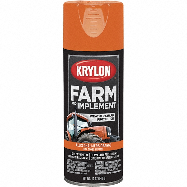 Krylon Floor Coating Spray Paint: Kubota Orange, Gloss, 12 oz - K01946000