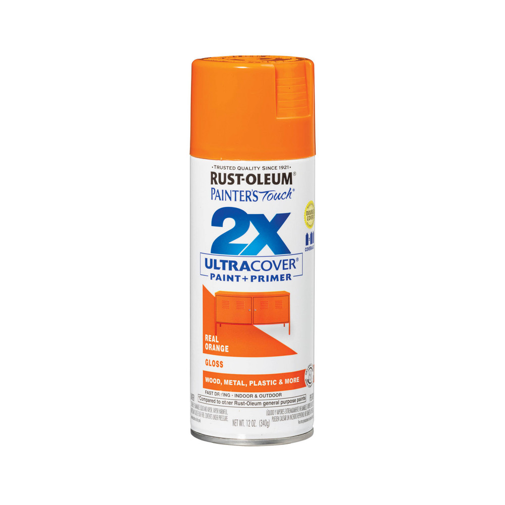 Krylon Floor Coating Spray Paint: Kubota Orange, Gloss, 12 oz - K01946000