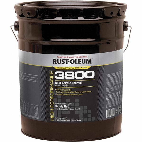Rust-Oleum Acrylic Enamel Paint: 5 gal, Gloss Finish, Light Tint Base - 316518