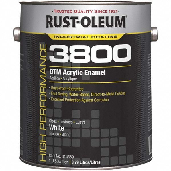 Rust-Oleum Acrylic Enamel Paint: 5 gal, Gloss Finish, Light Tint Base - 316518