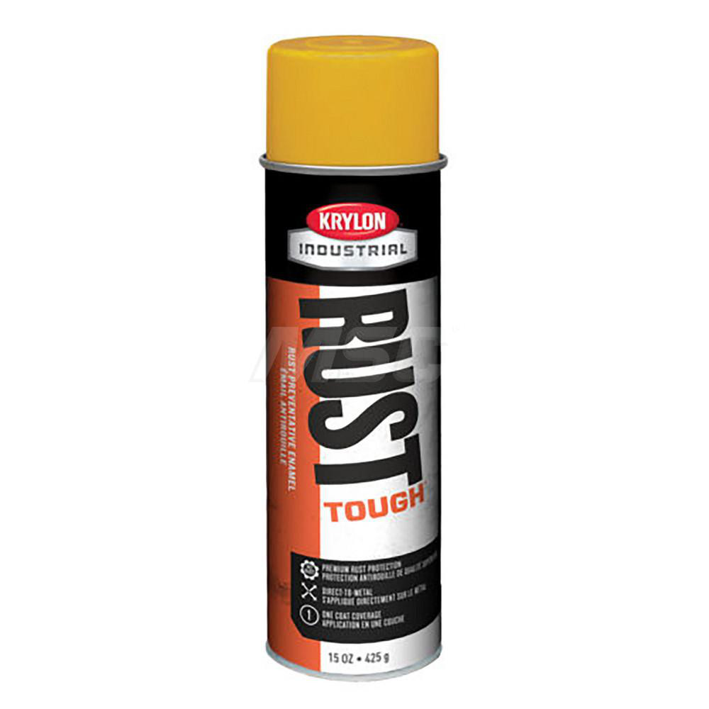 Krylon Spray Paint: Yellow, Gloss, 15 oz Net Fill, Rust-Preventive Acrylic Alkyd Enamel - K00489008