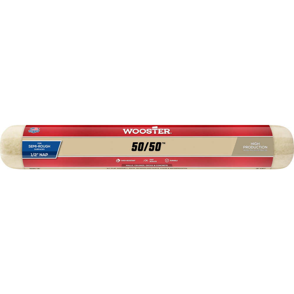 Wooster Brush Paint Roller Cover: 1/2" Nap, 18" Wide - R295-18