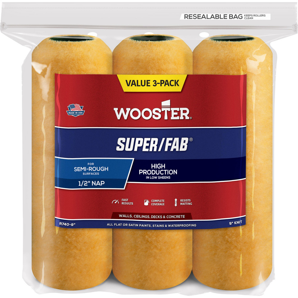 Wooster Brush Paint Roller Cover: 1/2" Nap, 9" Wide - R740-9