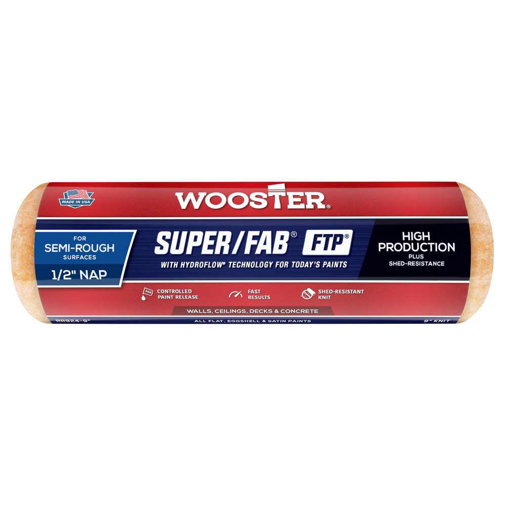 Wooster Brush Paint Roller Cover: 1/2" Nap, 9" Wide - RR924-9