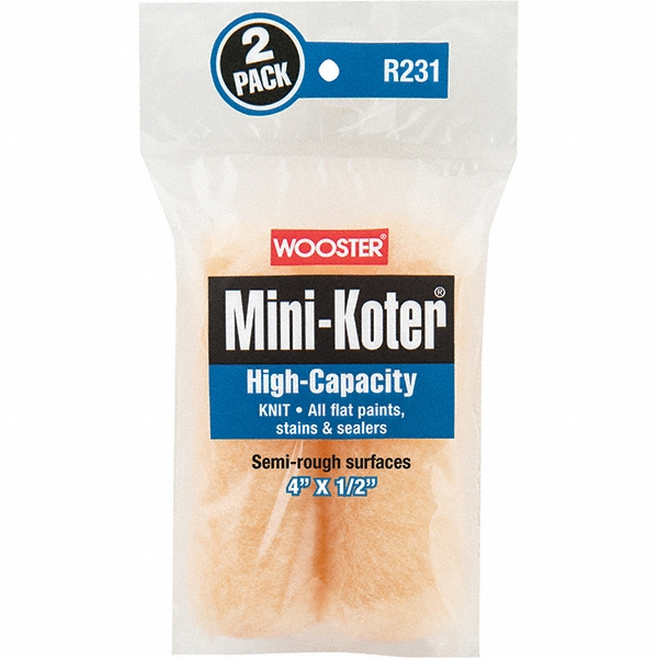 Wooster Brush Mini Paint Roller Cover: 1/2" Nap, 4" Wide - R231-4
