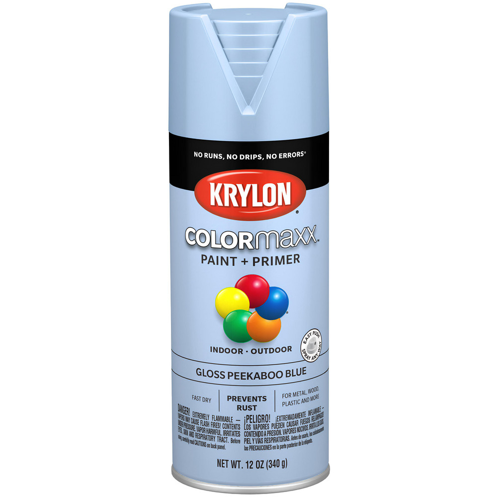 Krylon Spray Paint: White, Gloss, 12 oz Net Fill, Acrylic Enamel - K05524007