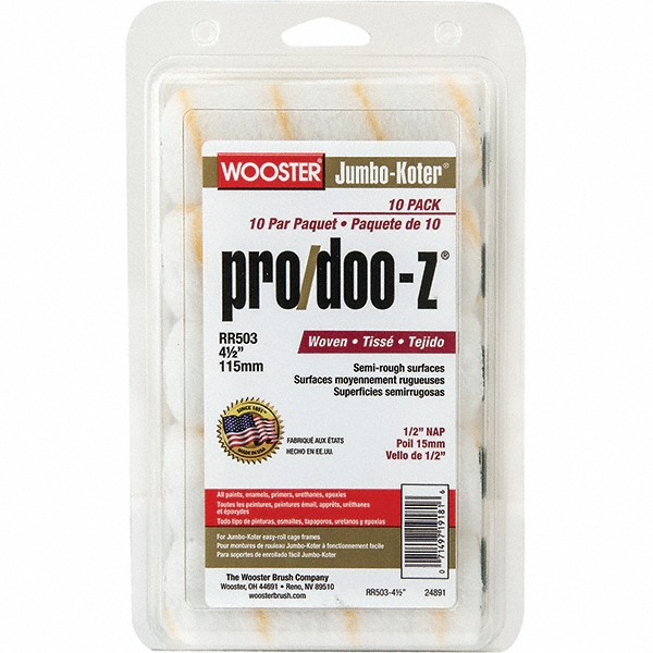 Wooster Brush Mini Paint Roller Cover: 3/8" Nap, 4-1/2" Wide - RR502-4.5