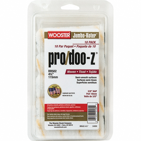 Wooster Brush Mini Paint Roller Cover: 3/8" Nap, 4-1/2" Wide - RR502-4.5