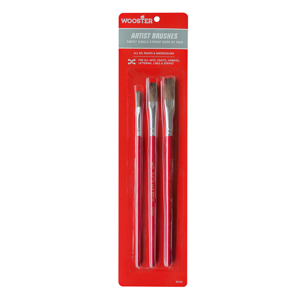 PRO-SOURCE Artist Brush: #4 Industry Size, 3/16" Wide, Nylon - AUB04-2