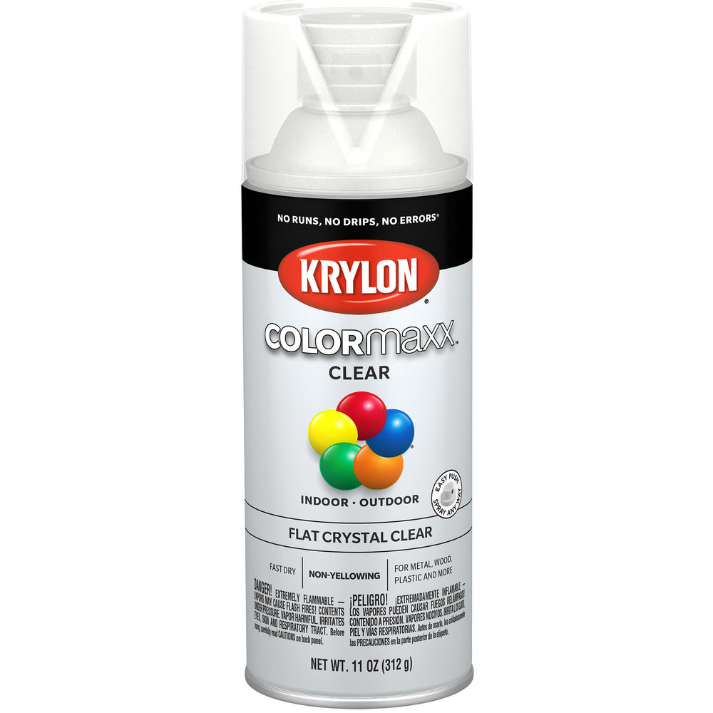 Krylon Spray Paint: Clear, Satin, 11 oz Net Fill, Acrylic Enamel - K05562007