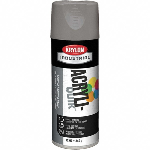 Krylon Spray Paint: Gray, Gloss, 12 oz Net Fill, Acrylic Enamel - K05531007