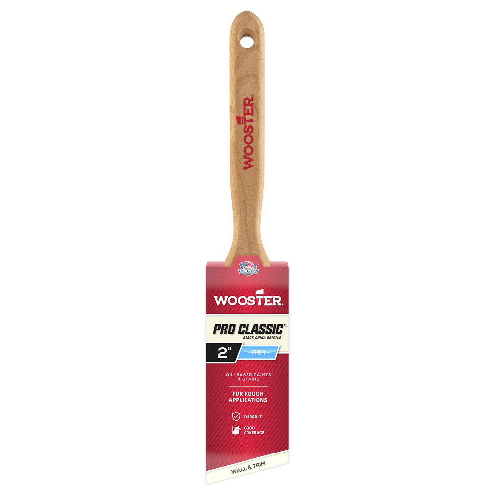 Wooster Brush Paint Brush: 2" Wide, Synthetic, Synthetic Bristle - 4174-2