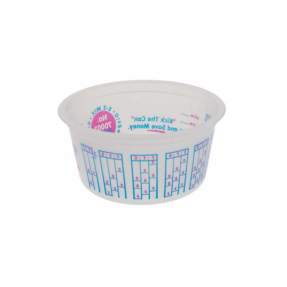 Made in USA 1/4 pt Paint Mixing Cup: Plastic, 200 Pack - 70003