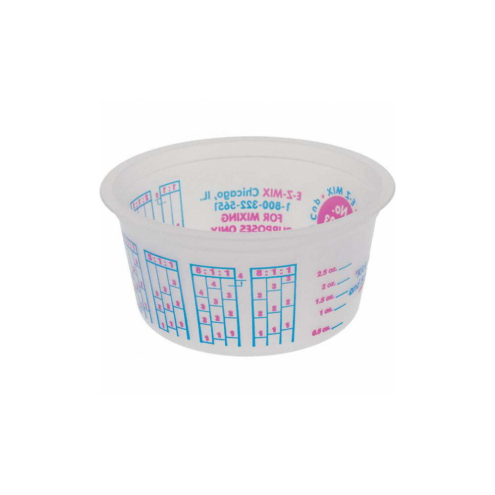 Made in USA 1/4 pt Paint Mixing Cup: Plastic, 200 Pack - 70003