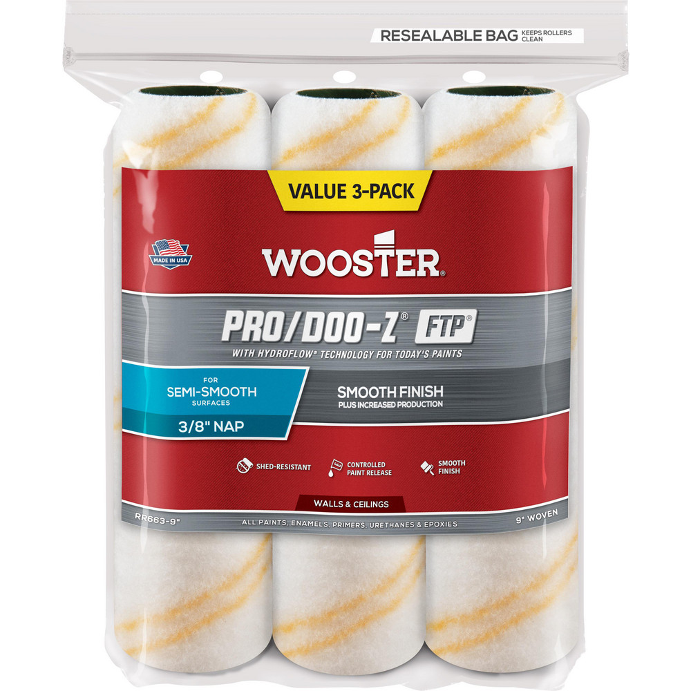 Wooster Brush Paint Roller Cover: 3/8" Nap, 9" Wide - RR666-9