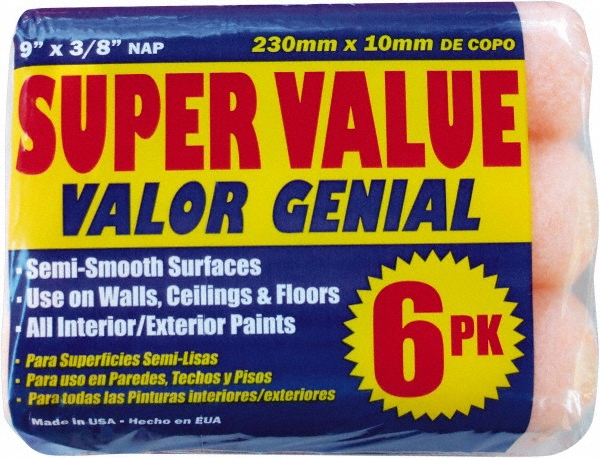 Rubberset Paint Roller Cover: 3/8" Nap, 9" Wide - 110268910