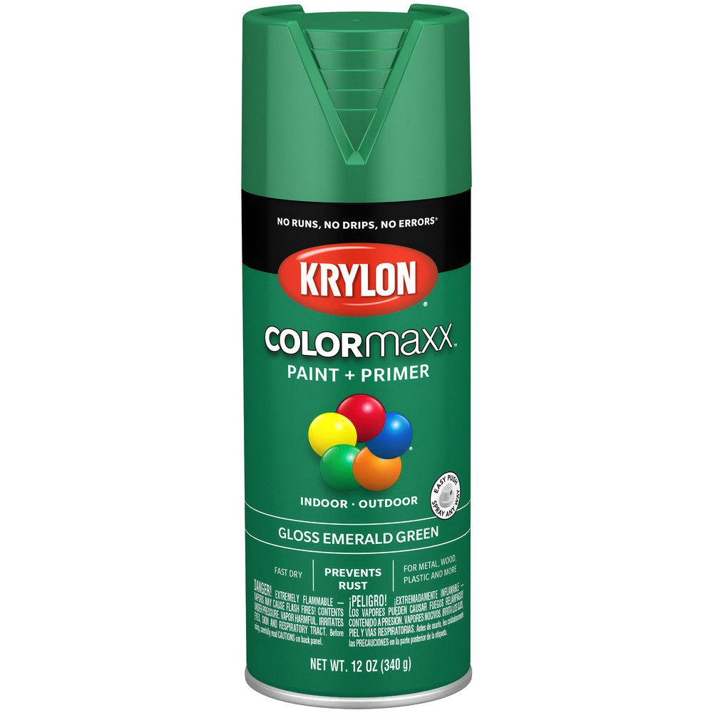Krylon Spray Paint: Green, Satin, 12 oz Net Fill, Acrylic Enamel - K05576007