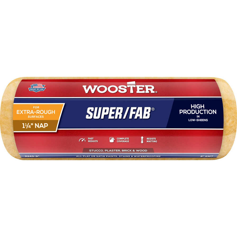 Wooster Brush Paint Roller Cover: 1-1/4" Nap, 9" Wide - R778-9