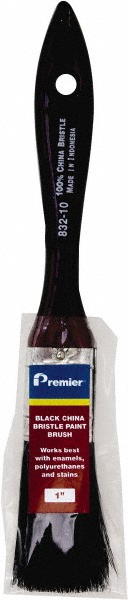 Premier Paint Roller Paint Brush: 1" Wide, China Bristle, Natural Bristle - 832-10