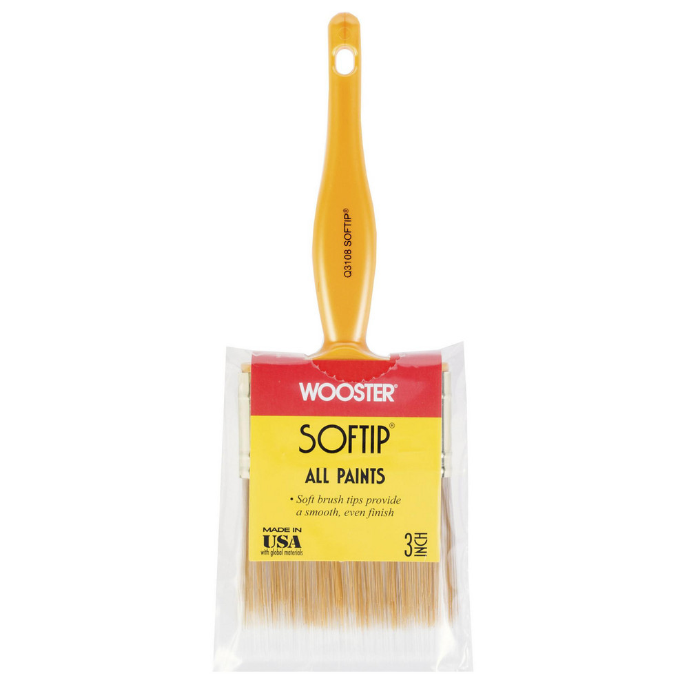 Wooster Brush Paint Brush: 3" Wide, Hog, Natural Bristle - 1123-3