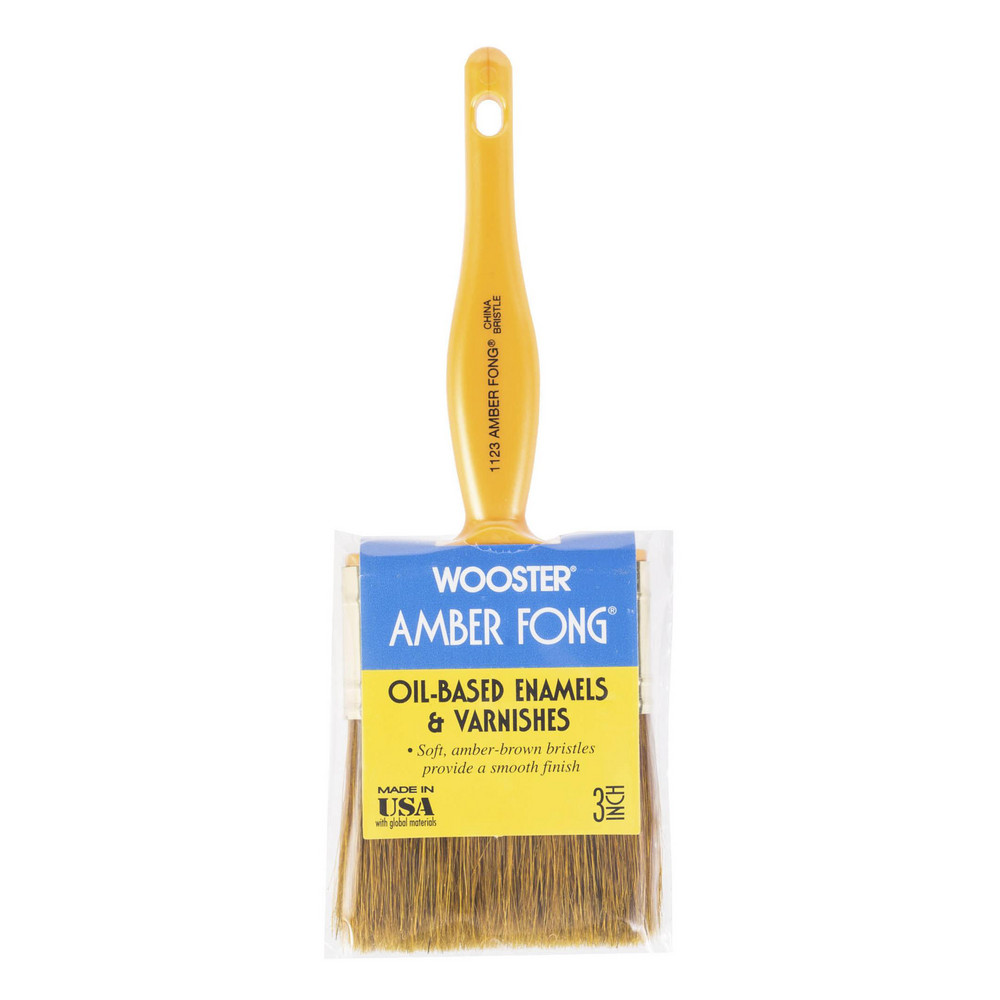 Wooster Brush Paint Brush: 3" Wide, Hog, Natural Bristle - 1123-3
