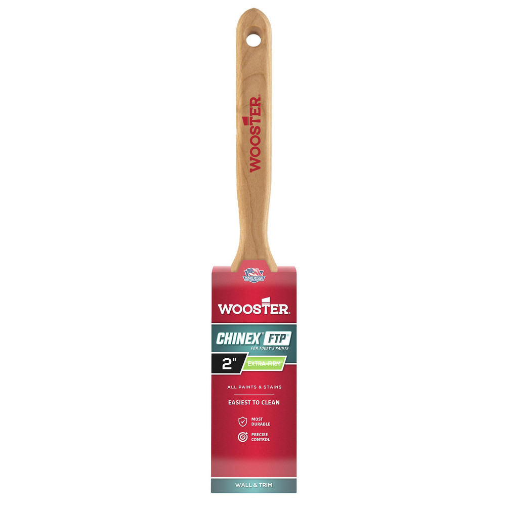 Wooster Brush Paint Brush: 2-1/2" Wide, Nylon Polyester & Synthetic, Synthetic Bristle - 5220-2 1/2