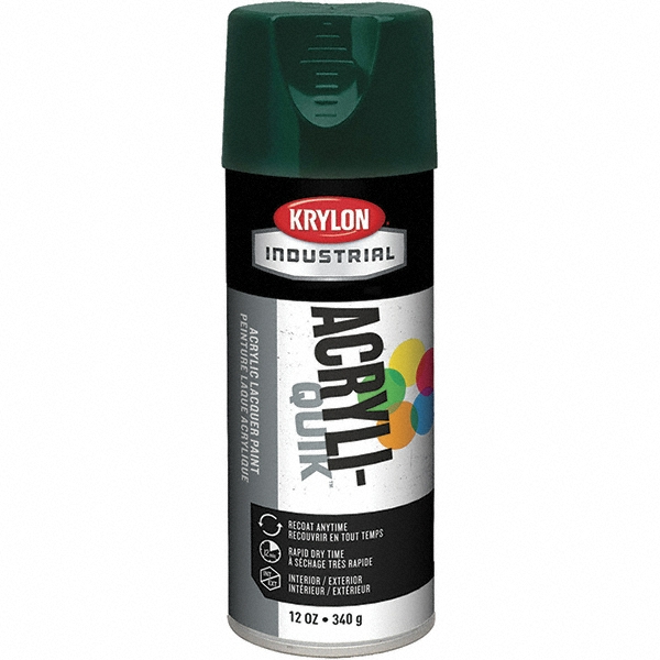 Krylon Spray Paint: Green, Gloss, 12 oz Net Fill, Rustproof Enamel - K09223008