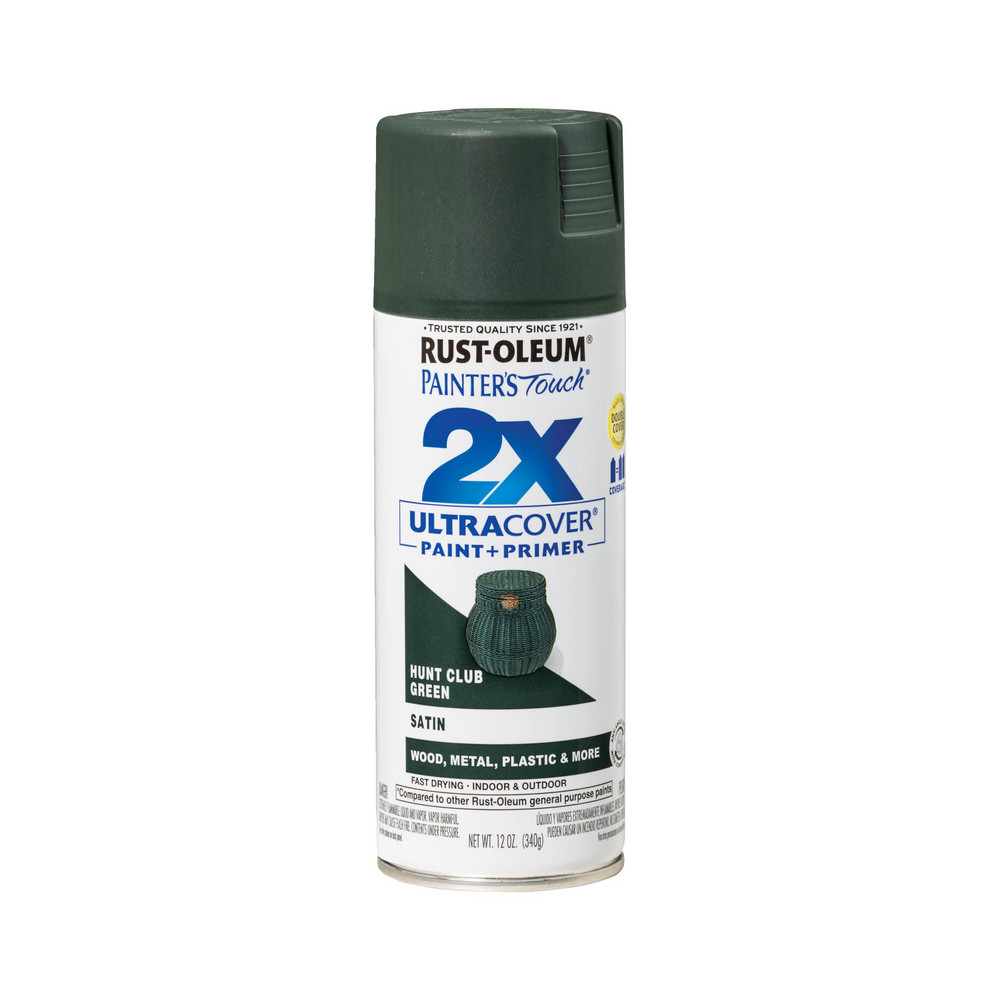 Krylon Spray Paint: Green, Gloss, 12 oz Net Fill, Rustproof Enamel - K09223008