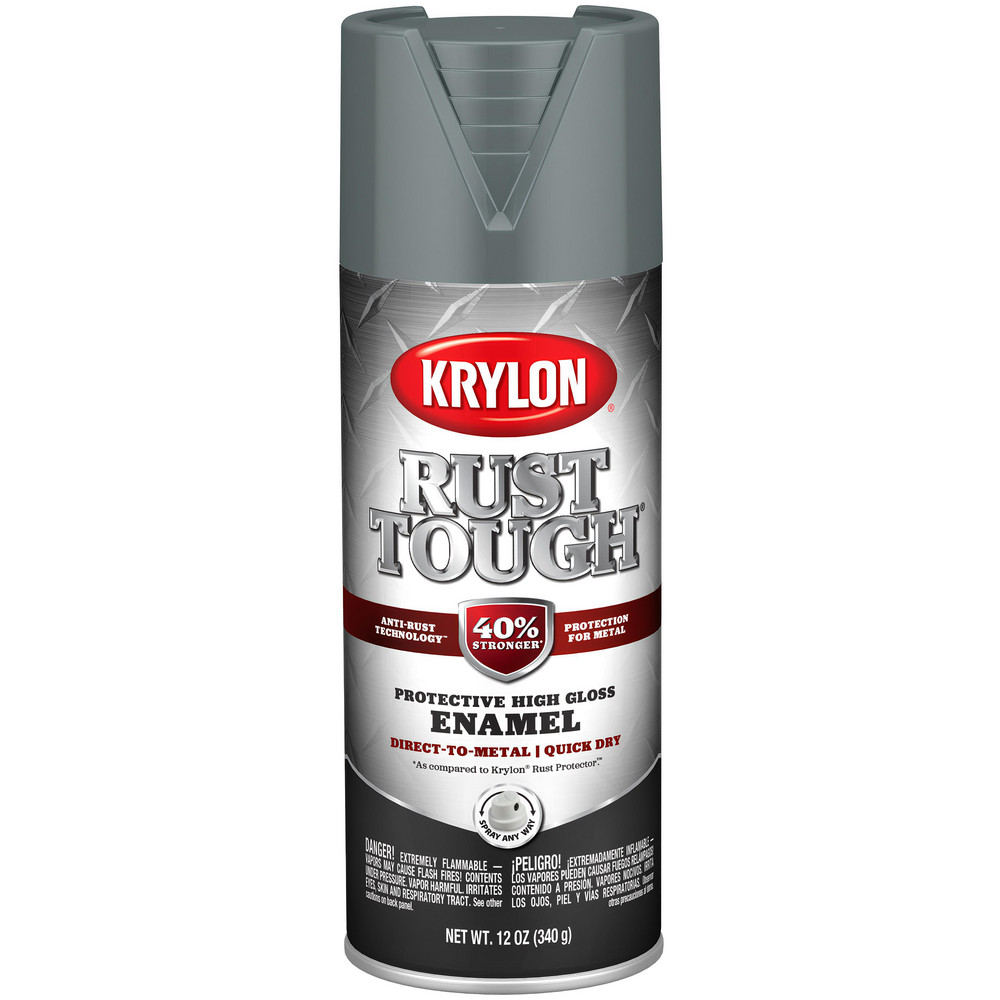 Krylon Spray Paint: Gray, Gloss, 12 oz Net Fill, Acrylic Enamel - K05599007