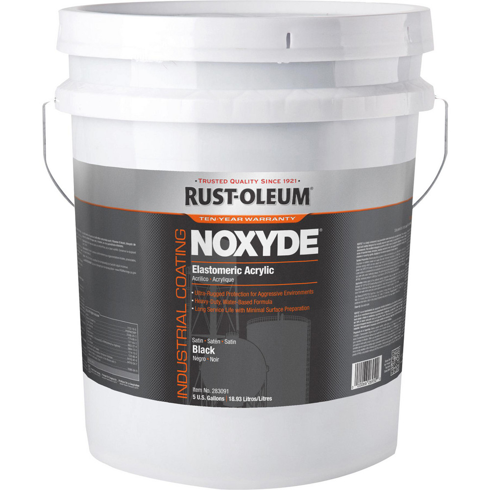 Rust-Oleum Industrial Enamel Paint: 5 gal, Satin Finish, Black - 283091