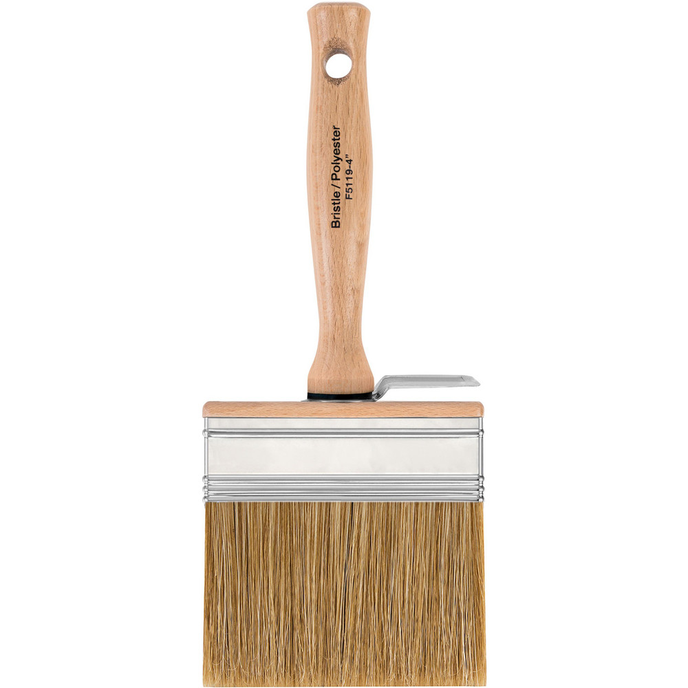 Wooster Brush Paint Brush: 4" Wide, Hog & Polyester, Natural & Synthetic Bristle - F5119-4