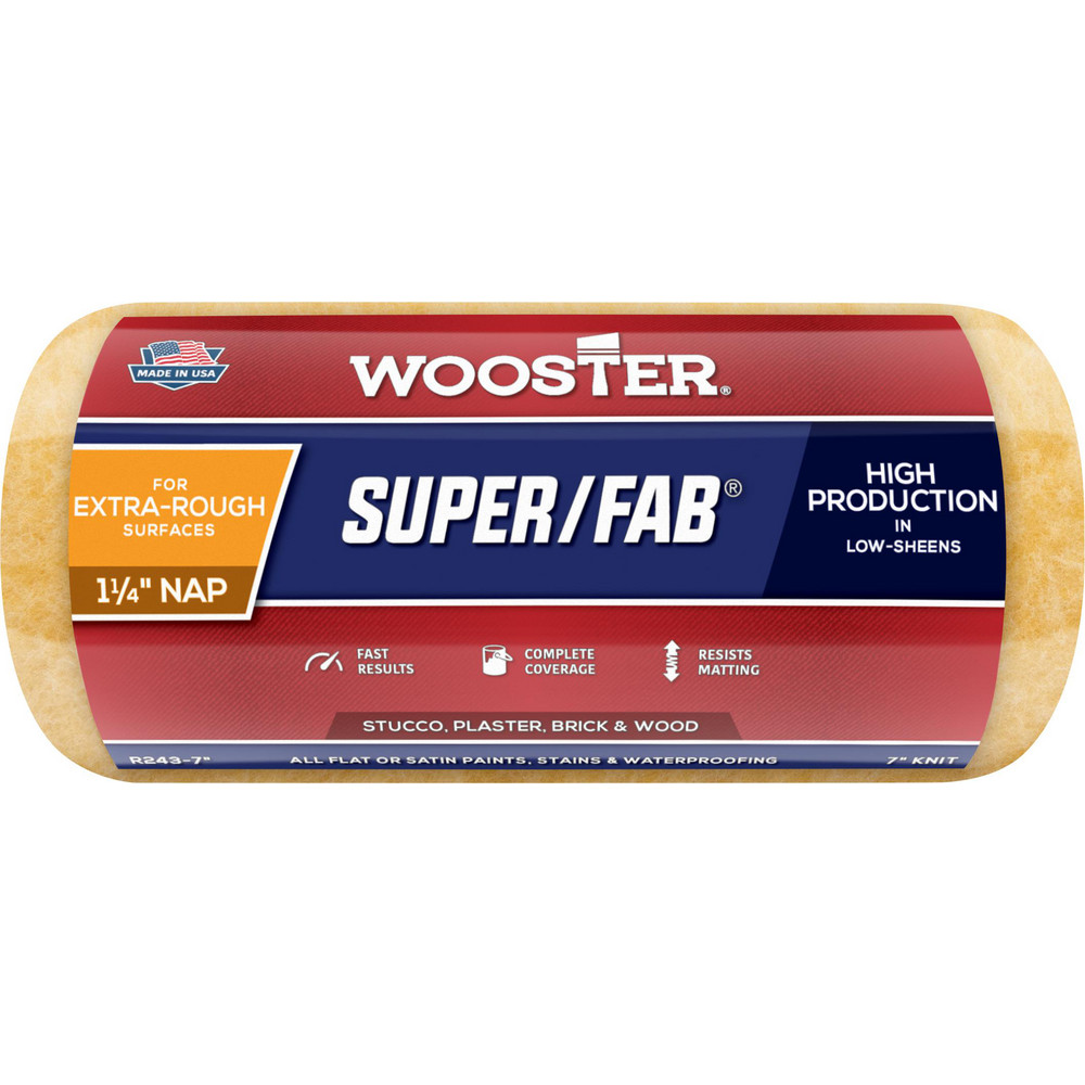 Wooster Brush Paint Roller Cover: 1-1/4" Nap, 7" Wide - R243-7