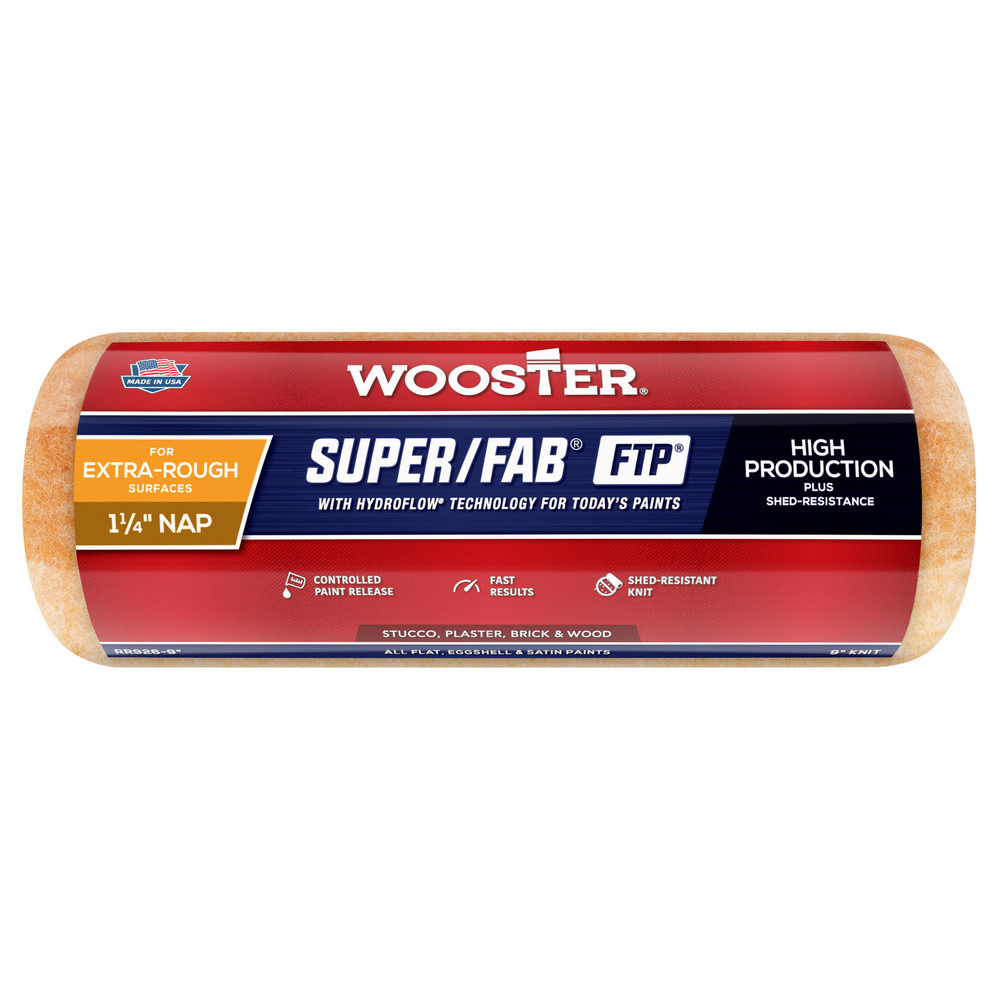 Wooster Brush Paint Roller Cover: 1-1/4" Nap, 9" Wide - RR926-9