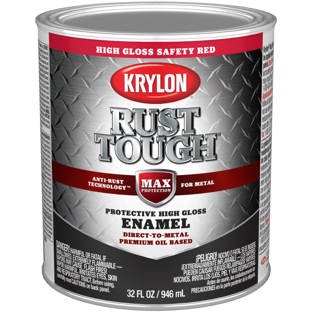 Krylon Brush-On & Anti-Rust Paint: 1 qt, Gloss Finish, Safety Red - K09712008