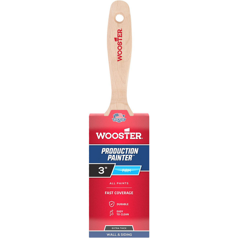 Wooster Brush Paint Brush:  3" Wide, Nylon, Polyester & Synthetic,  Synthetic Bristle - J4612-3