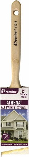 Premier Paint Roller Paint Brush: 2" Wide, Natural & Polyester, Natural & Synthetic Bristle - 1913