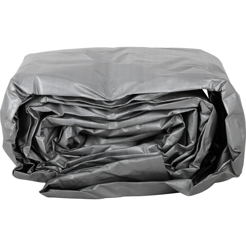Value Collection Tarp/Dust Cover: Black & Silver, Polyethylene, 40' Long x 20' Wide, 11 to 12 mil - KSMSCSB2040
