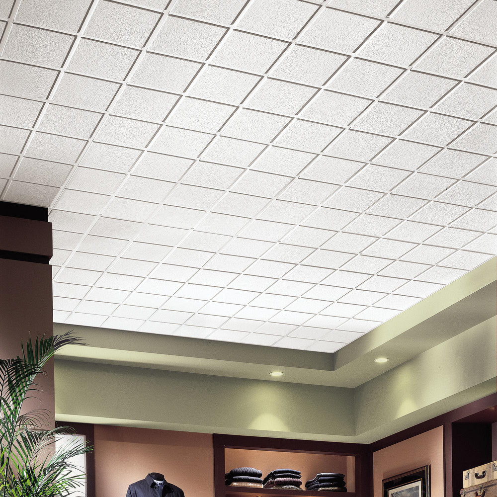 Armstrong World Ceiling Tiles: White, Wet-Formed Mineral Fiber, 48, 24 - 2712B
