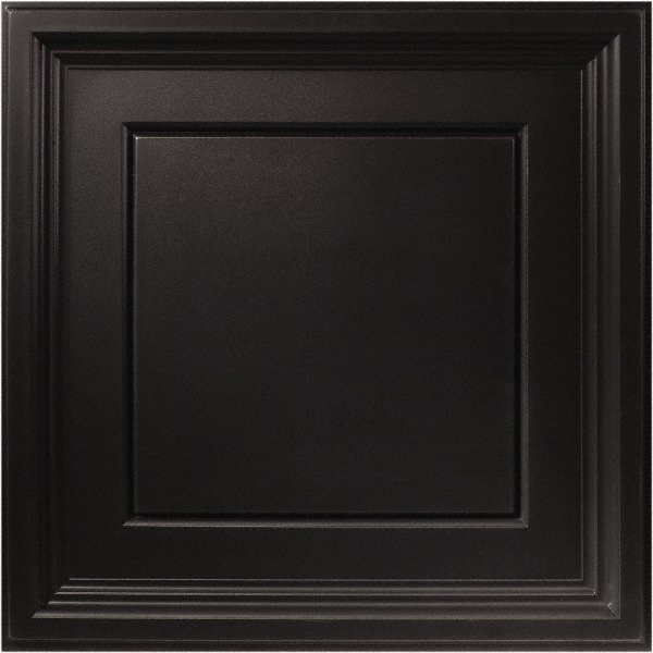 Genesis Genesis Stucco Pro Vinyl Lay In Ceiling Tile, 2 ft x 2 ft, Black, Carton of 12 - 760-07