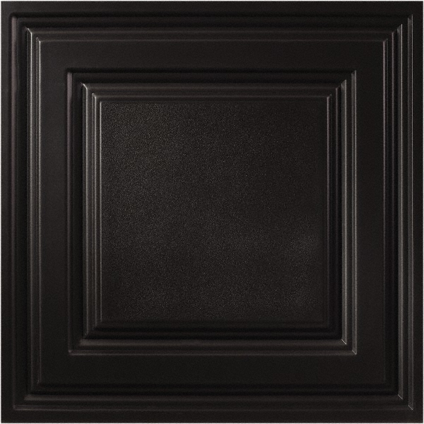 Genesis Genesis Stucco Pro Vinyl Lay In Ceiling Tile, 2 ft x 2 ft, Black, Carton of 12 - 760-07