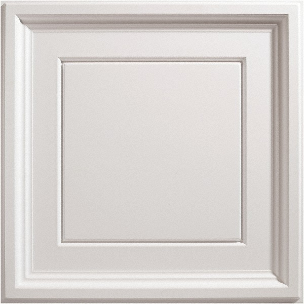 Genesis Genesis Icon Coffer Vinyl Lay In Ceiling Tile, 2 ft x 2 ft, White, Carton of 12 - 753-00