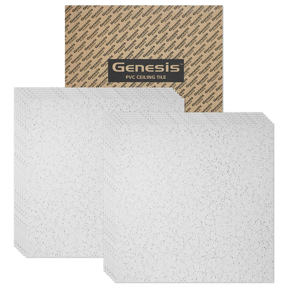 Genesis Genesis Stucco Pro Vinyl Lay In Ceiling Tile, 2 ft x 4 ft, Black, Carton of 10 - 765-07