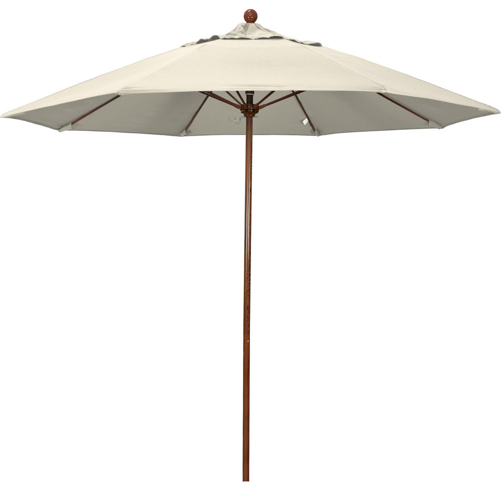 California Umbrella Patio Umbrella: 108" Dia, 8.583' High, Pacifica, Beige, Aluminum Frame - 194061627464