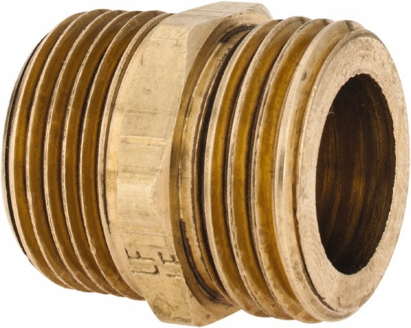 CerroBrass Garden Hose Fitting: 0.75" Hose, Male Hose to Male Pipe, Brass - 30063