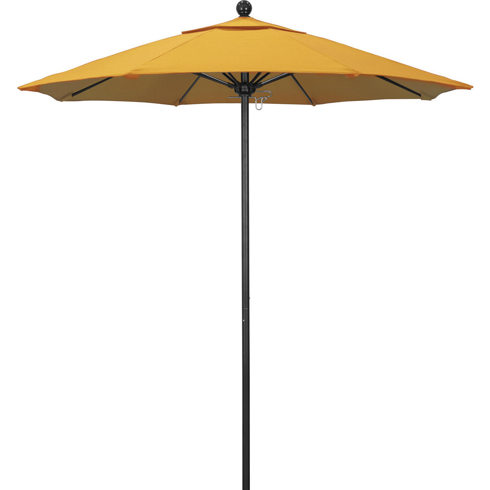 California Umbrella Patio Umbrella: 90" Dia, 8' High, Pacifica, Yellow, Aluminum Frame - 194061626580